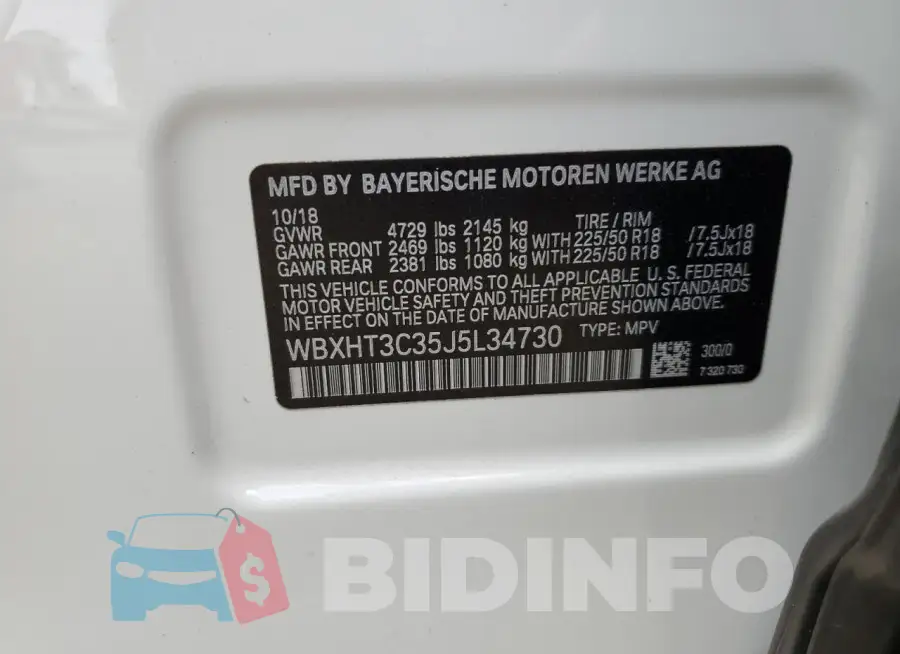 WBXHT3C35J5L34730 Photo# 12
