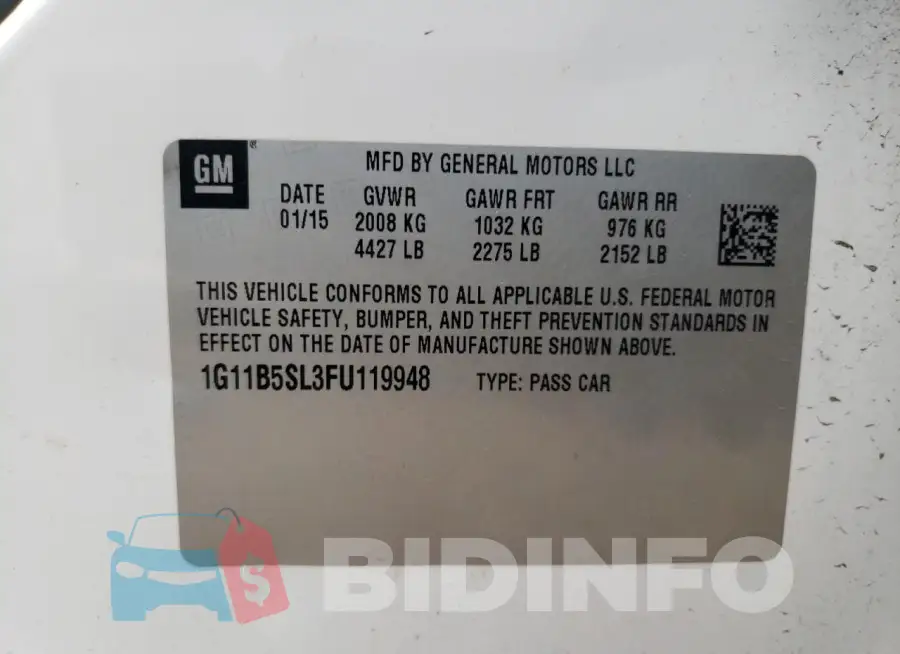 1G11B5SL3FU119948 Photo# 12