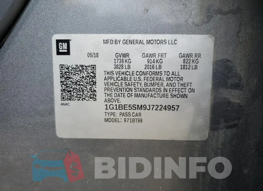 1G1BE5SM9J7224957 Photo# 12