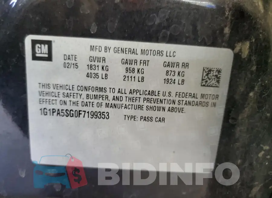 1G1PA5SG0F7199353 Photo# 13