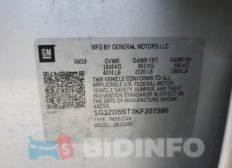 1G1ZD5ST3KF207586 Photo# 12