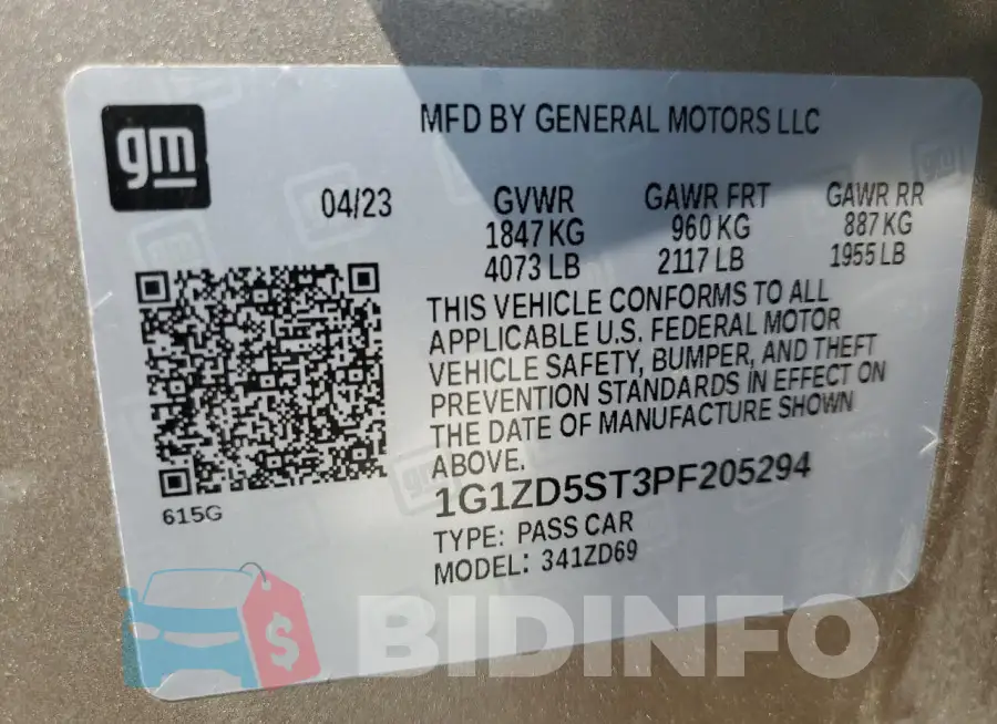 1G1ZD5ST3PF205294 Photo# 12