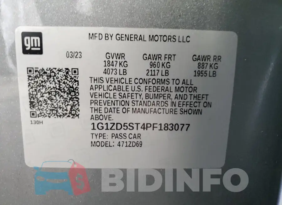 1G1ZD5ST4PF183077 Photo# 13