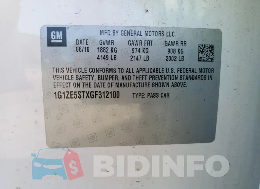 1G1ZE5STXGF312100 Photo# 12