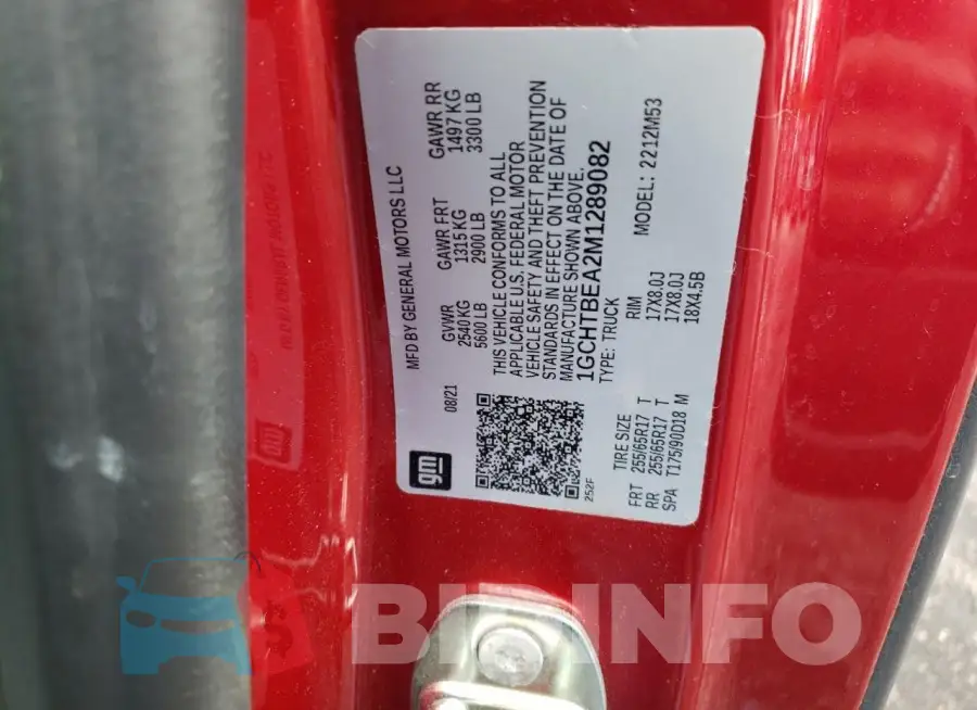 1GCHTBEA2M1289082 Photo# 12