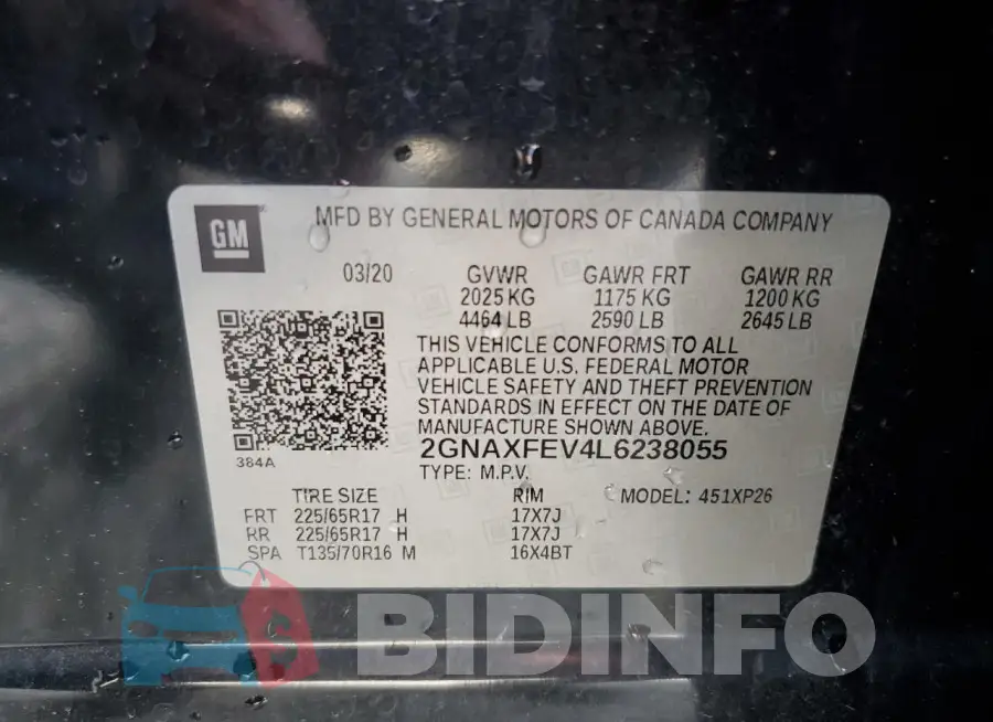 2GNAXFEV4L6238055 Photo# 13
