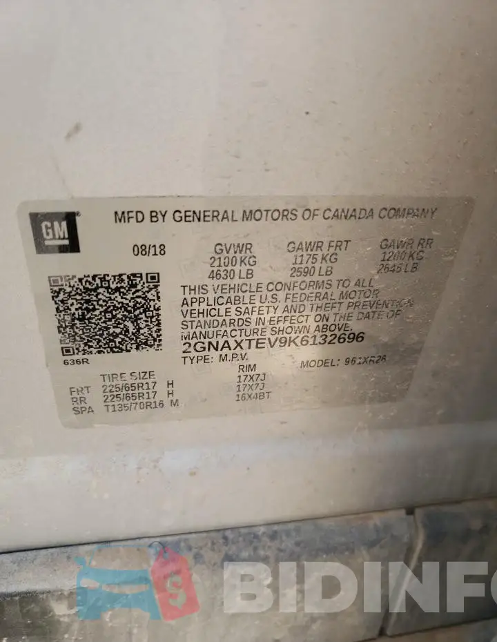 2GNAXTEV9K6132696 Photo# 13