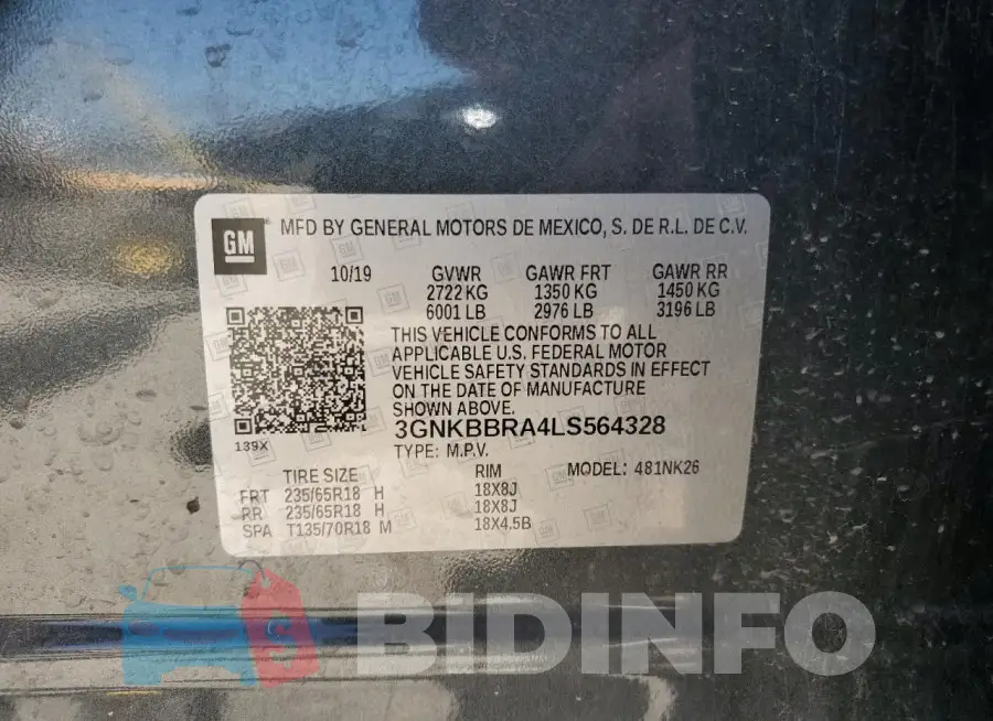 3GNKBBRA4LS564328 Photo# 13