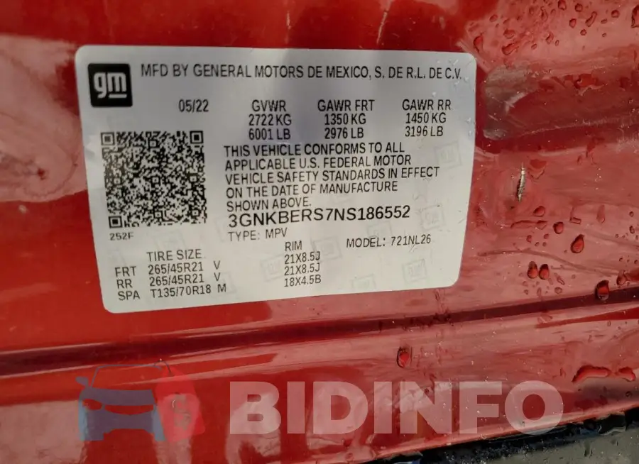 3GNKBERS7NS186552 Photo# 14