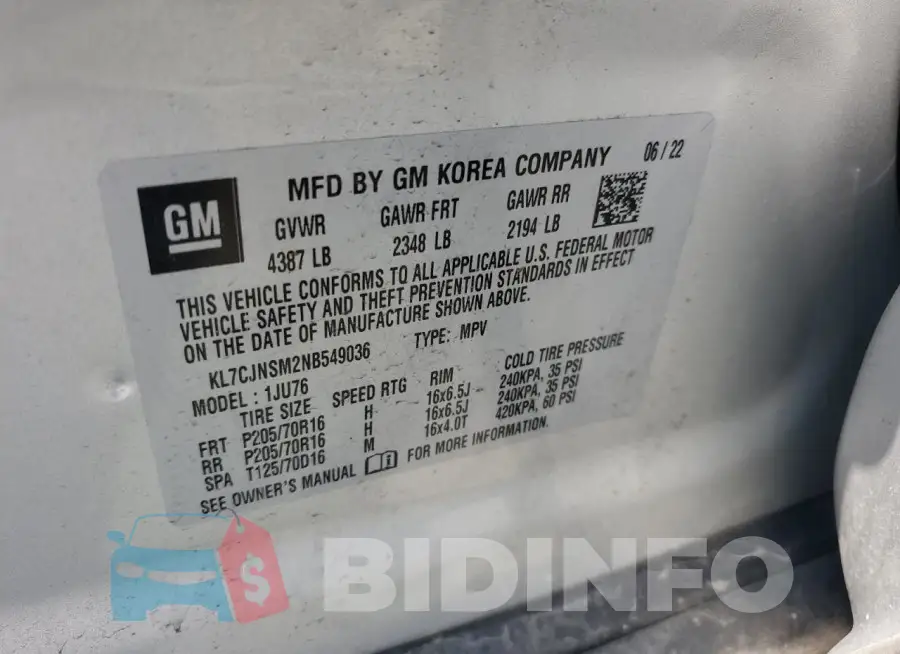 KL7CJNSM2NB549036 Photo# 12