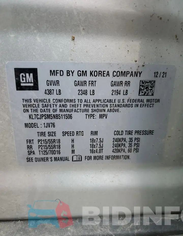 KL7CJPSM5NB511506 Photo# 13