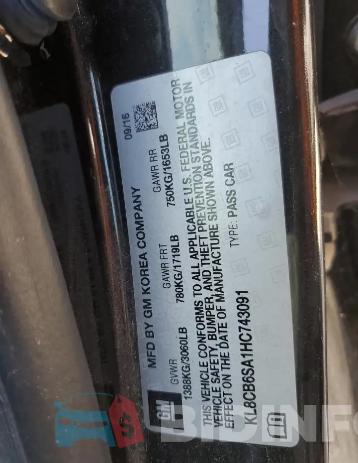 KL8CB6SA1HC743091 Photo# 13