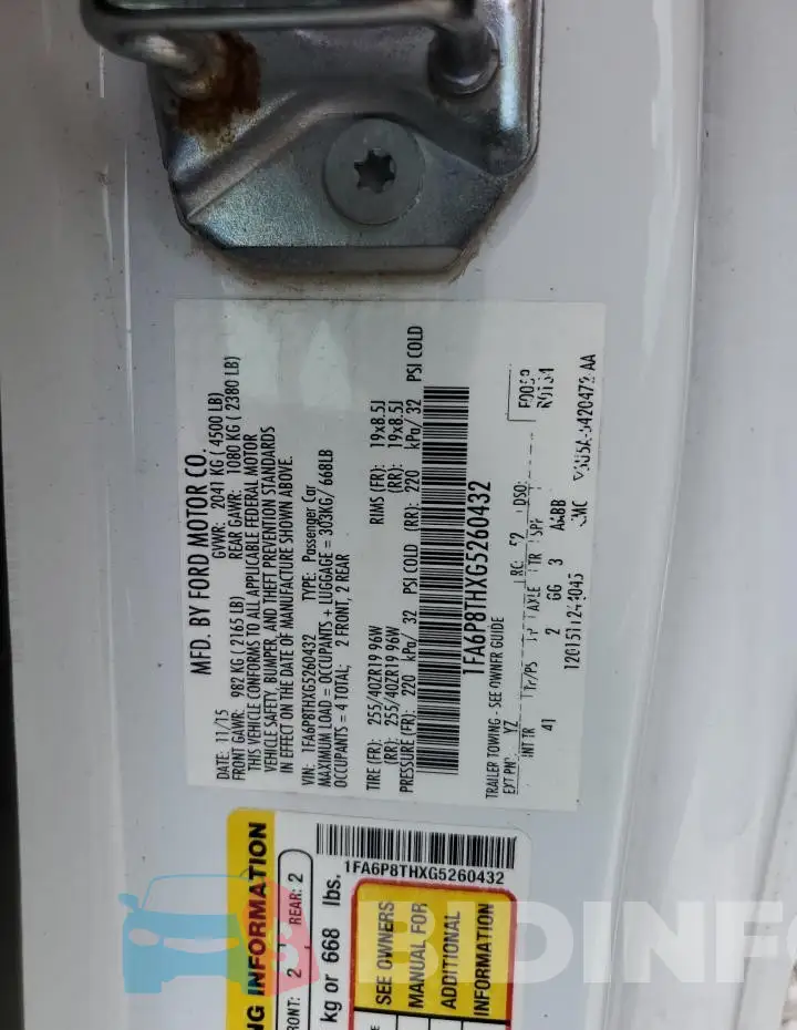 1FA6P8THXG5260432 Photo# 12