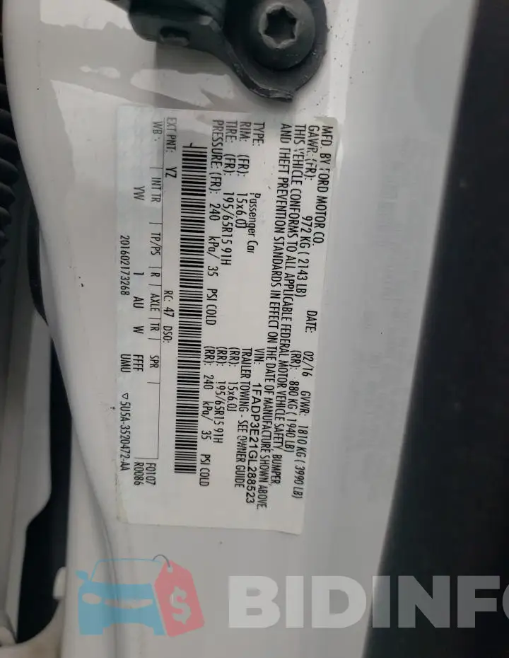 1FADP3E21GL288523 Photo# 12