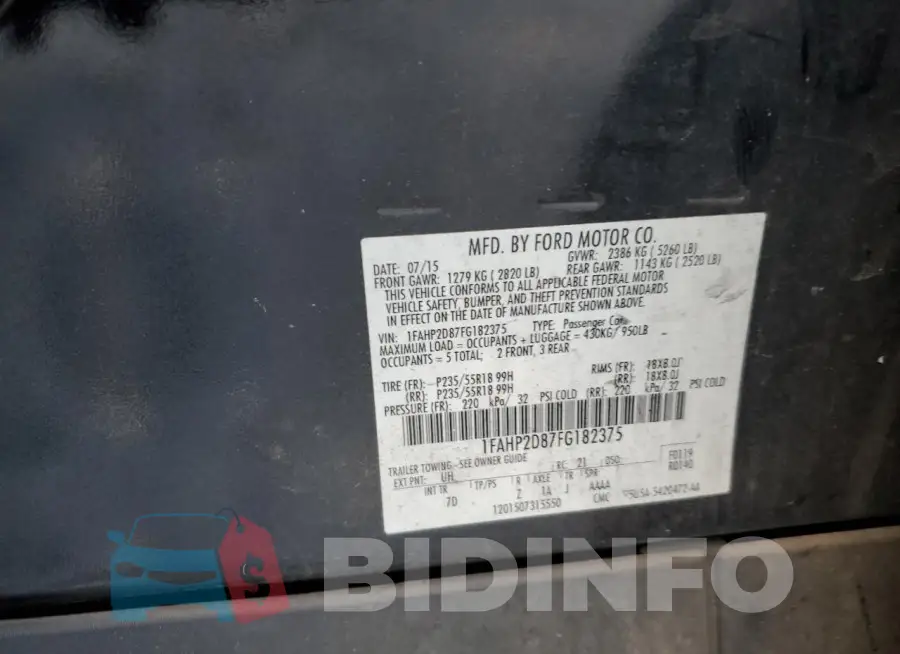 1FAHP2D87FG182375 Photo# 13