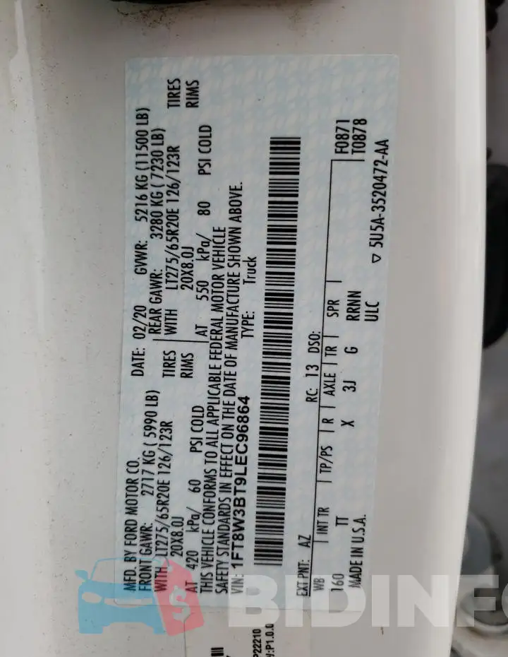 1FT8W3BT9LEC96864 Photo# 12
