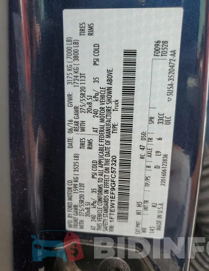 1FTEW1EF9GFC57320 Photo# 12