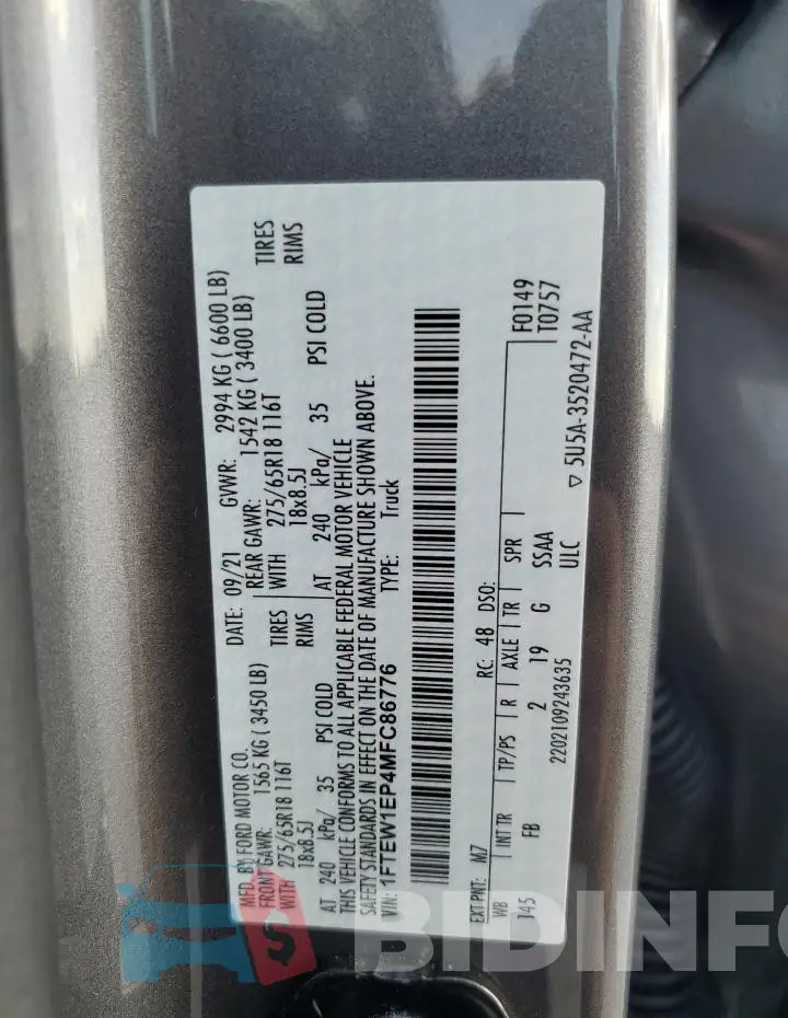 1FTEW1EP4MFC86776 Photo# 12