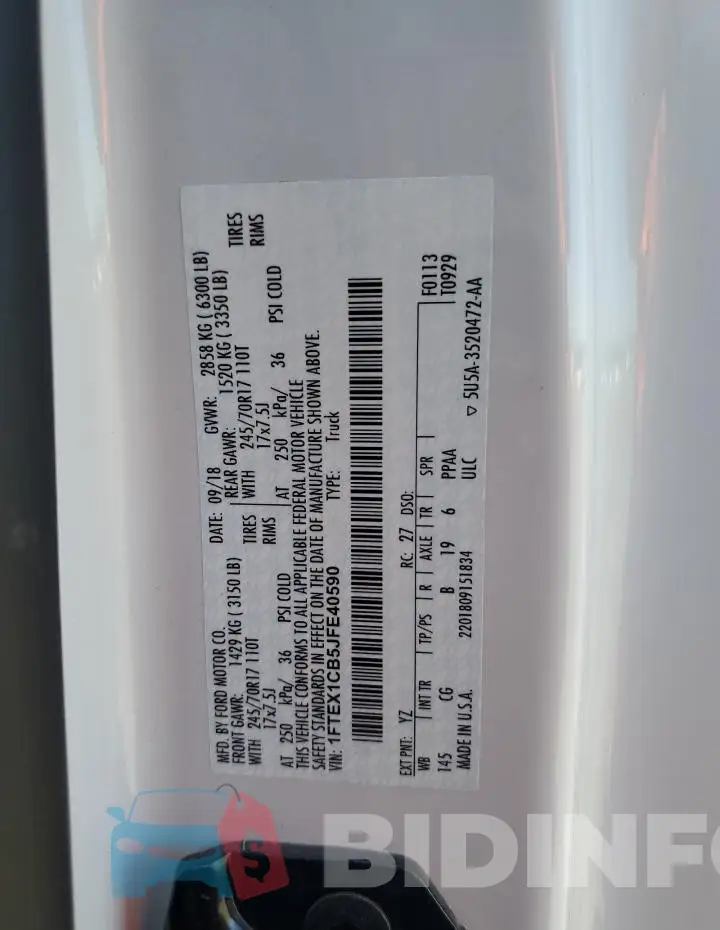 1FTEX1CB5JFE40590 Photo# 12
