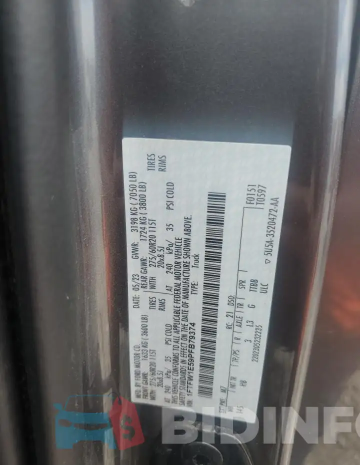1FTFW1E59PFB79374 Photo# 13