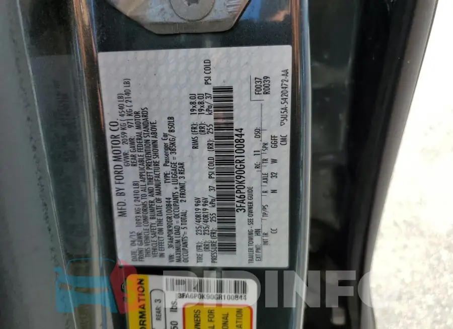 3FA6P0K90GR100844 Photo# 12
