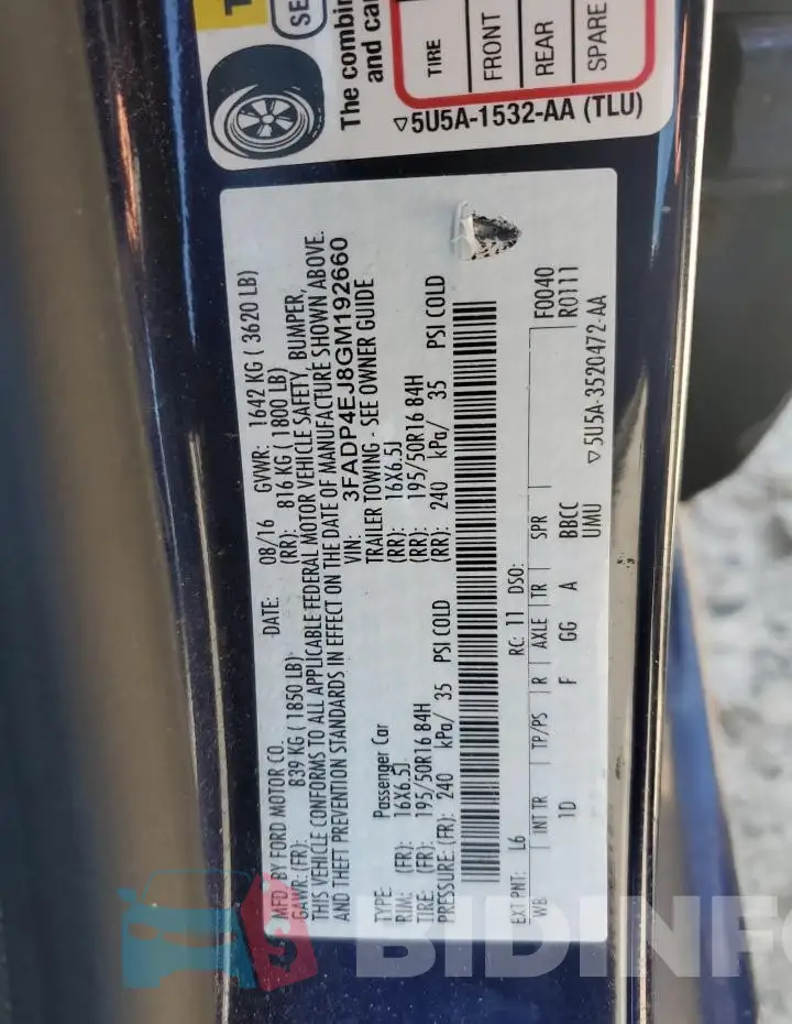3FADP4EJ8GM192660 Photo# 12