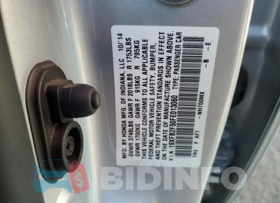 19XFB2F50FE013060 Photo# 12
