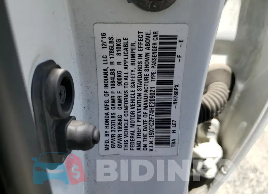 19XFC2F74HE209021 Photo# 13