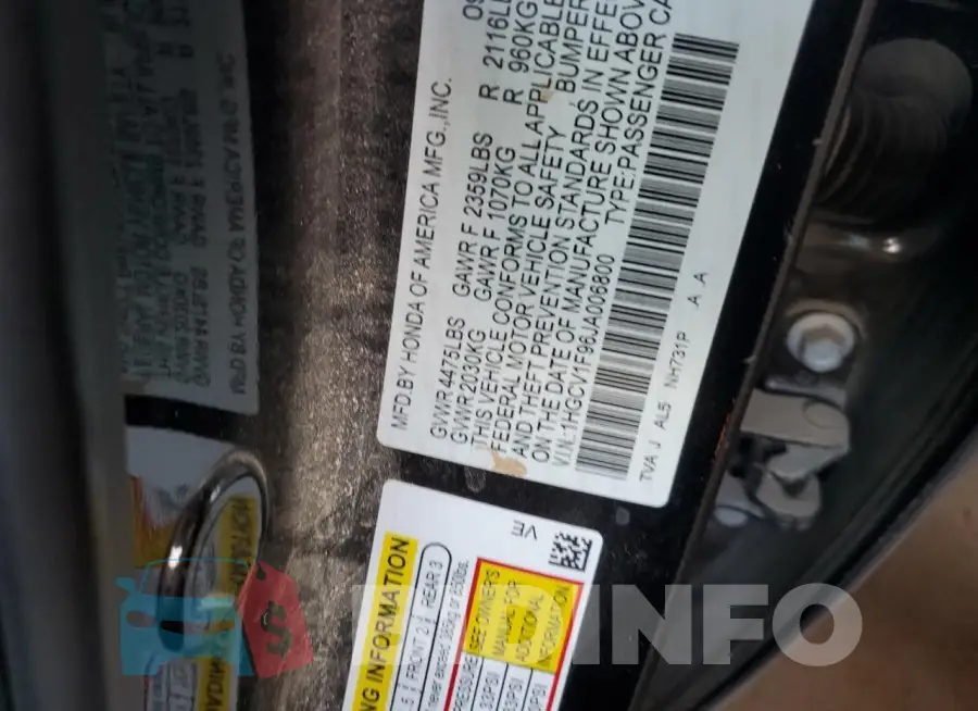 1HGCV1F96JA006800 Photo# 12
