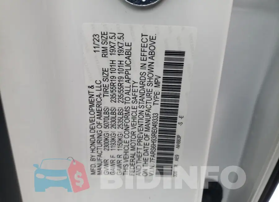 7FARS6H93RE049333 Photo# 13