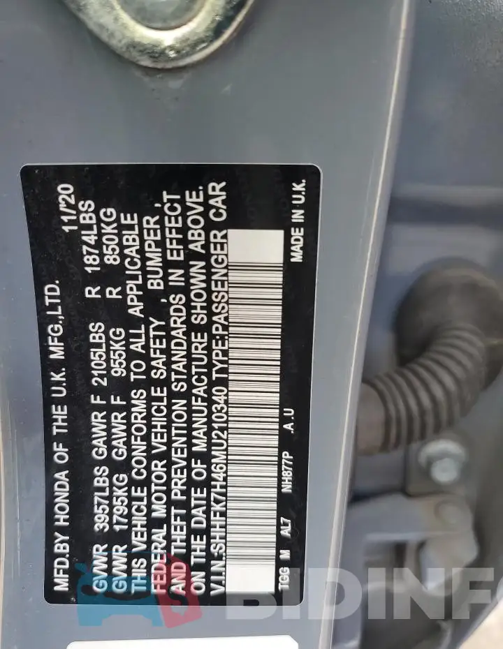 SHHFK7H46MU210340 Photo# 12
