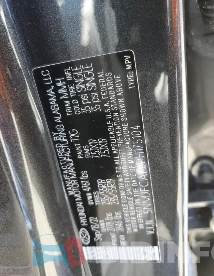 5NMJFCAE6PH175104 Photo# 12