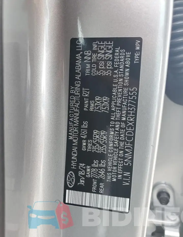 5NMJFCDEXRH377555 Photo# 12