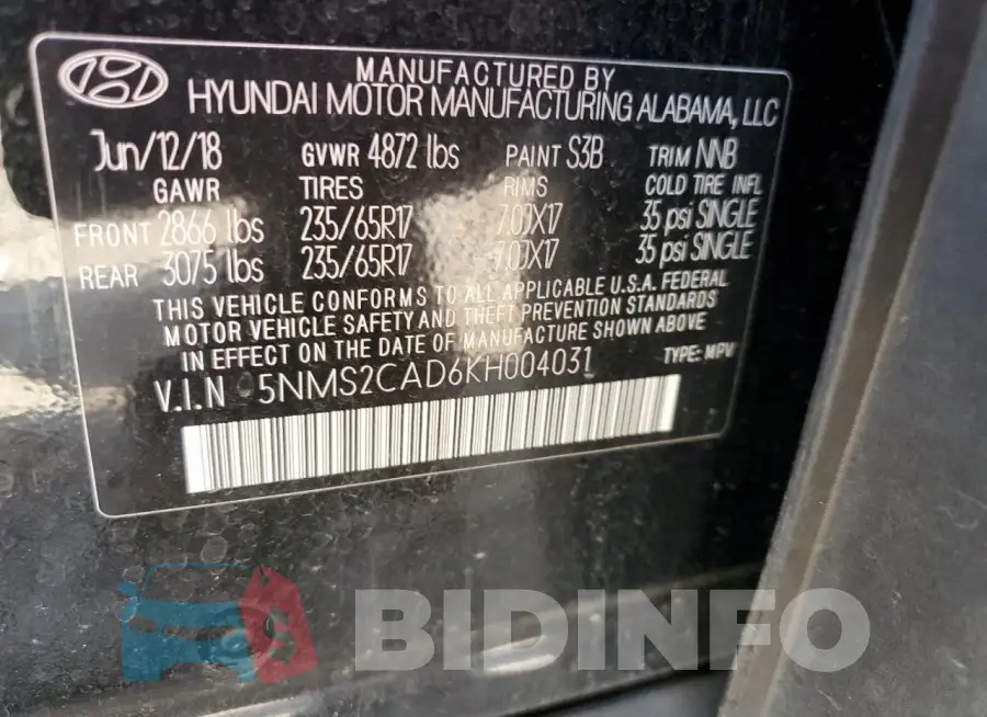5NMS2CAD6KH004031 Photo# 13