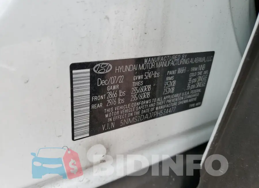 5NMS2DAJ7PH534477 Photo# 12