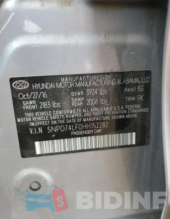 5NPD74LF0HH152282 Photo# 12