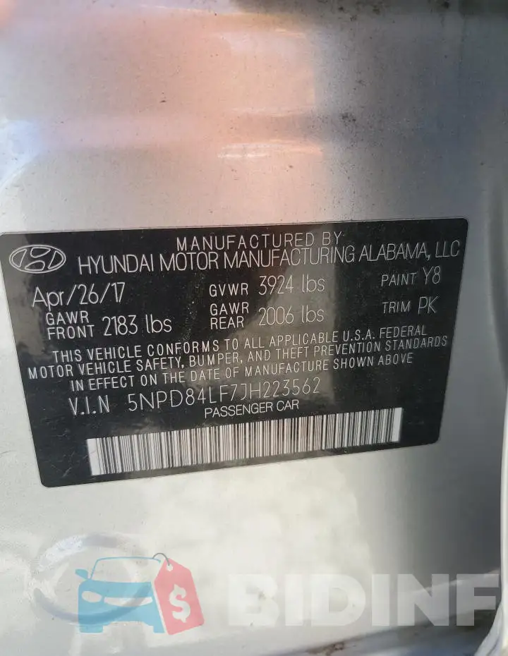 5NPD84LF7JH223562 Photo# 12