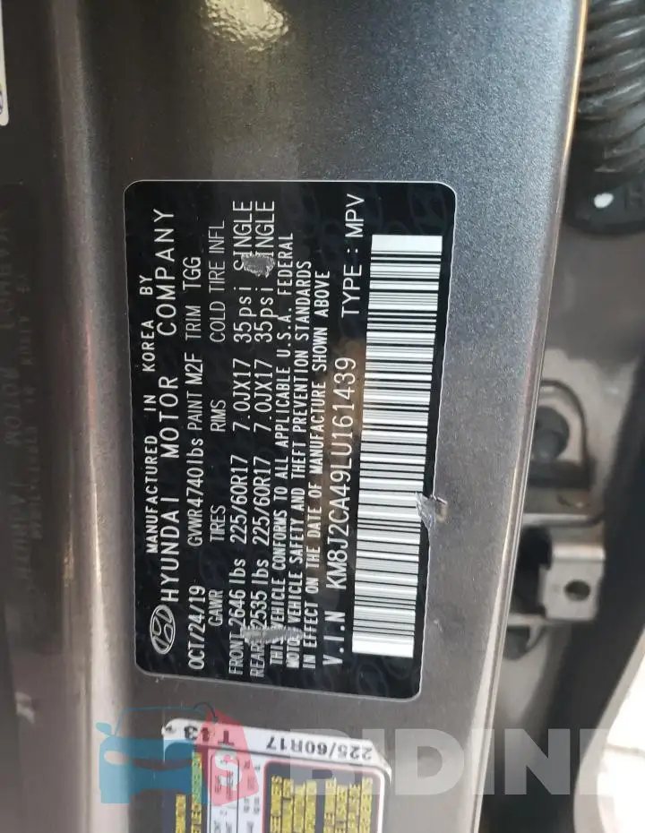 KM8J2CA49LU161439 Photo# 12