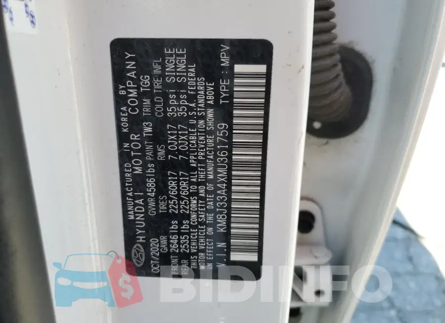 KM8J33A4XMU361759 Photo# 13