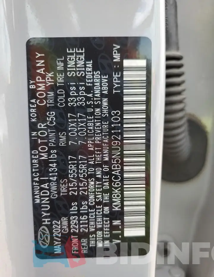 KM8K6CAB5NU921103 Photo# 12