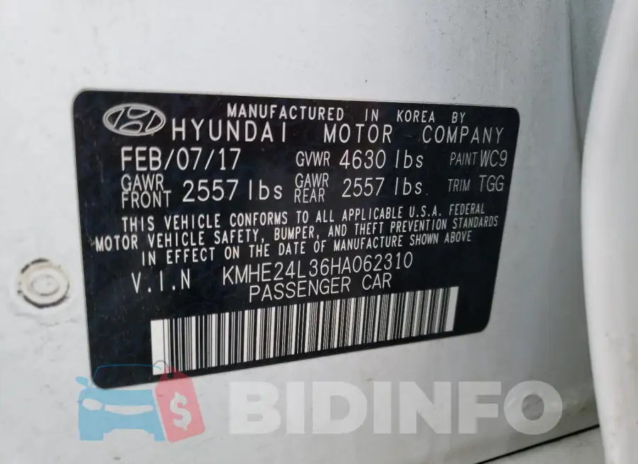 KMHE24L36HA062310 Photo# 12