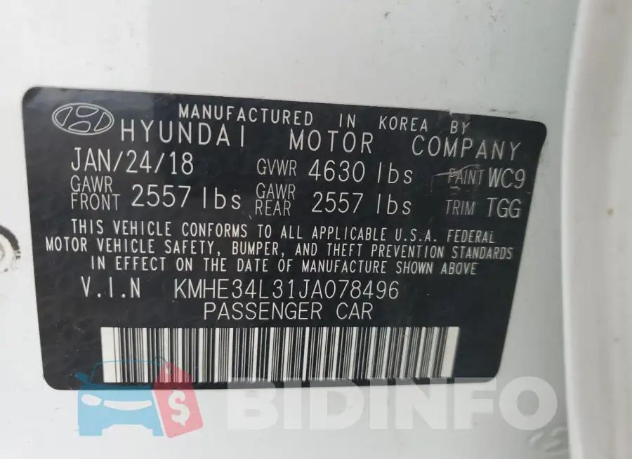 KMHE34L31JA078496 Photo# 12
