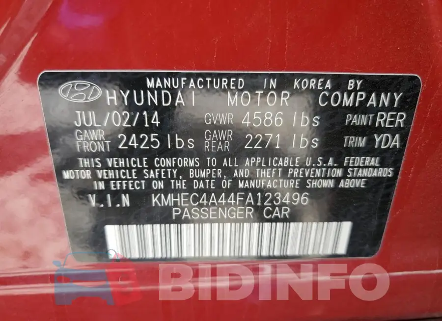 KMHEC4A44FA123496 Photo# 12