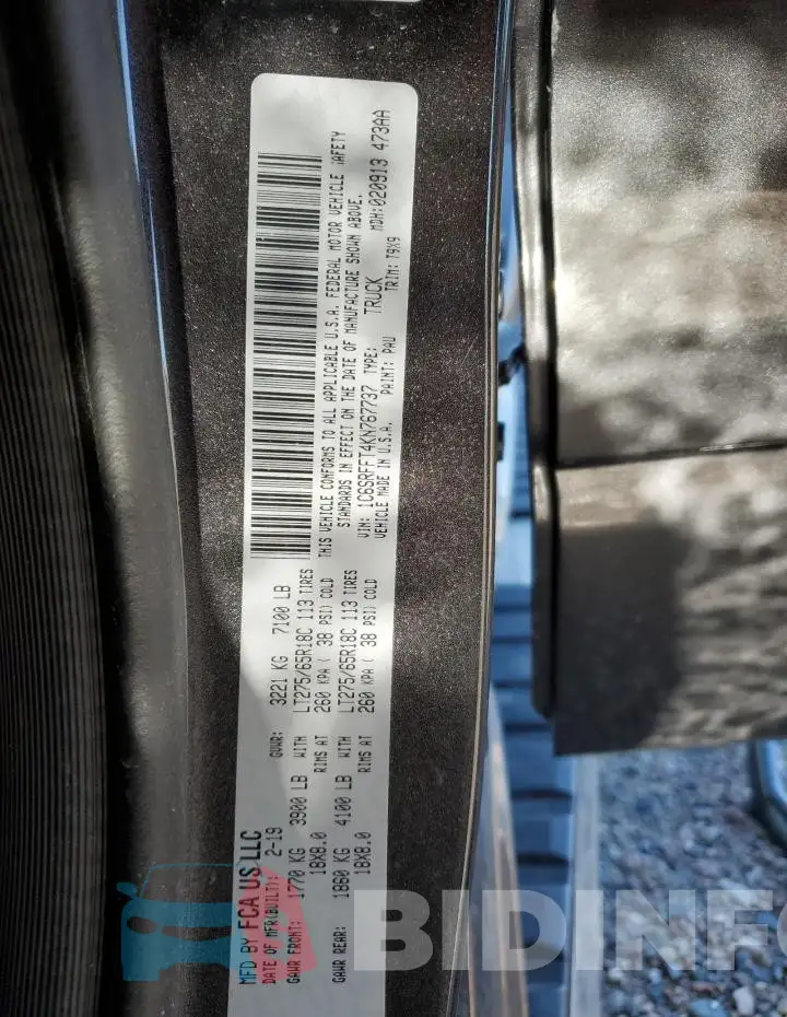 1C6SRFFT4KN767737 Photo# 12