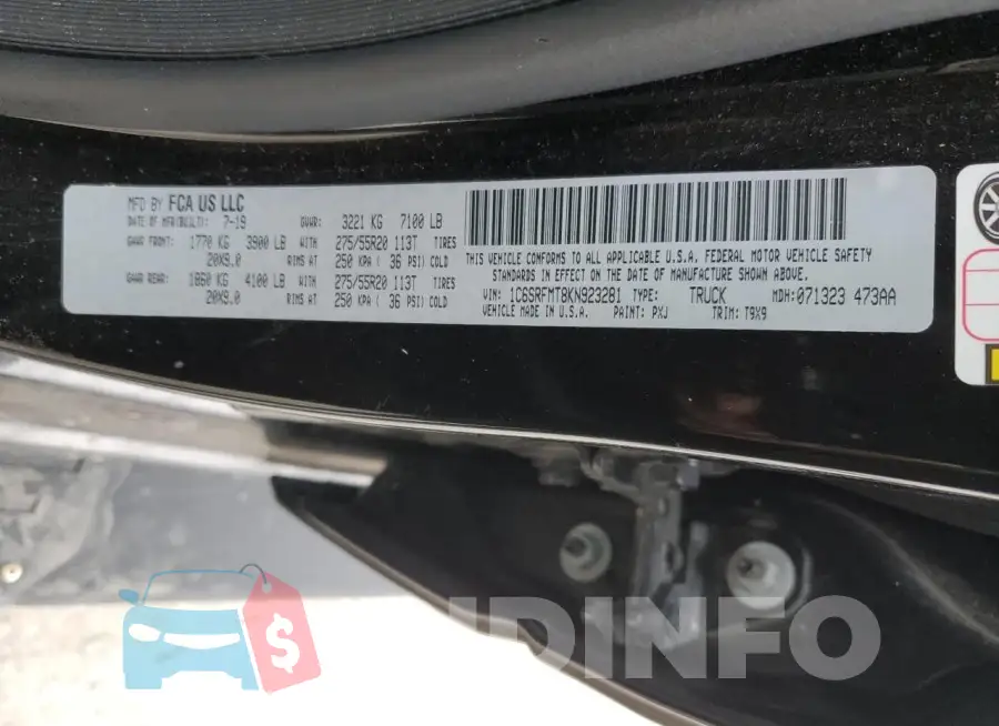 1C6SRFMT8KN923281 Photo# 12