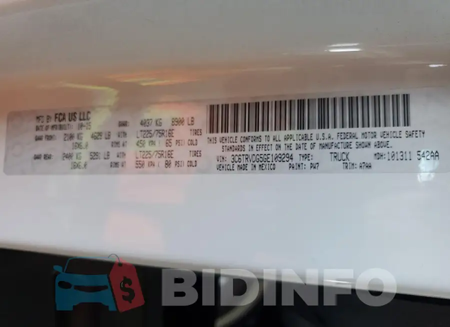 3C6TRVDG5GE109294 Photo# 12