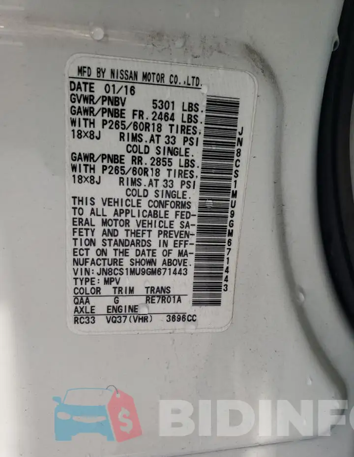 JN8CS1MU9GM671443 Photo# 13