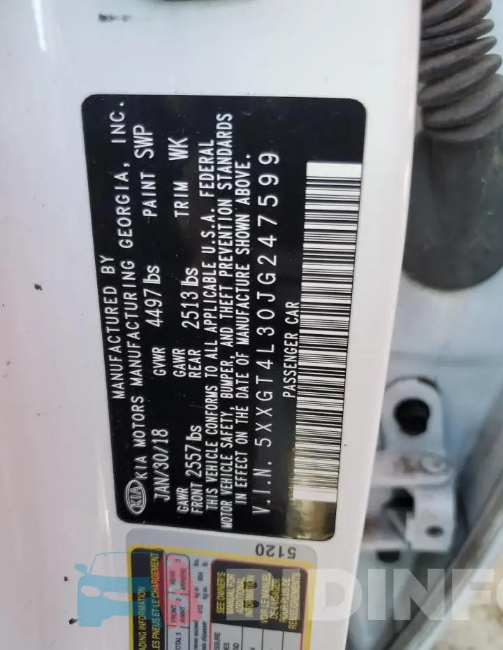 5XXGT4L30JG247599 Photo# 12