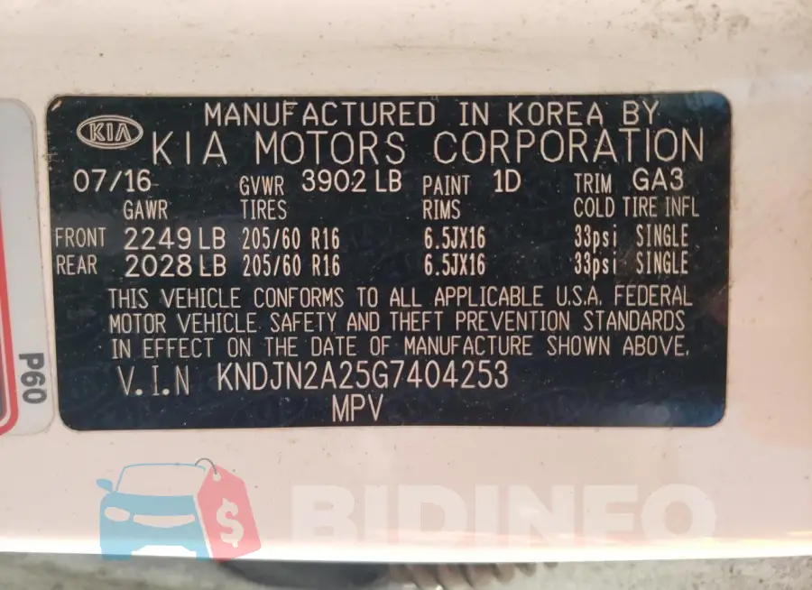KNDJN2A25G7404253 Photo# 13