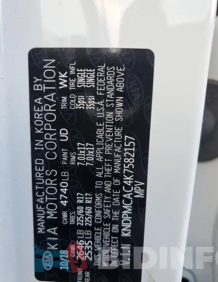 KNDPMCAC4K7582157 Photo# 12